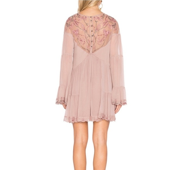 NWT Free People Boho Bell Sleeve Mini Dress - Picture 4 of 8